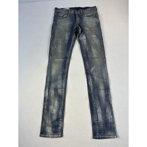 Red Engine Cayenne Low Rise Skinny Jeans Womens 28 Foil Indigo Waxed Denim USA